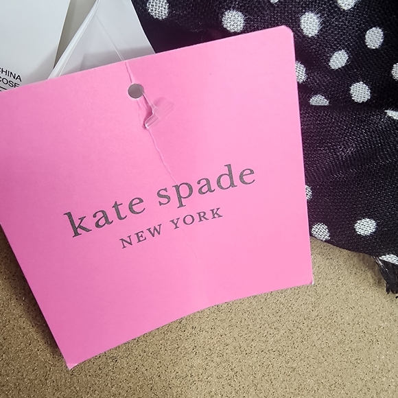 NWT Kate Spade Pin Dot Stripe Oblong Scarf - Picture 4 of 6